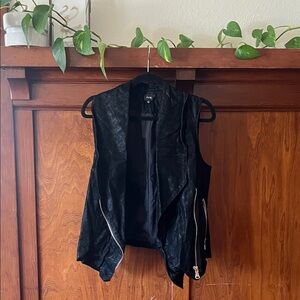 Fate Black Textured Moto Vest
